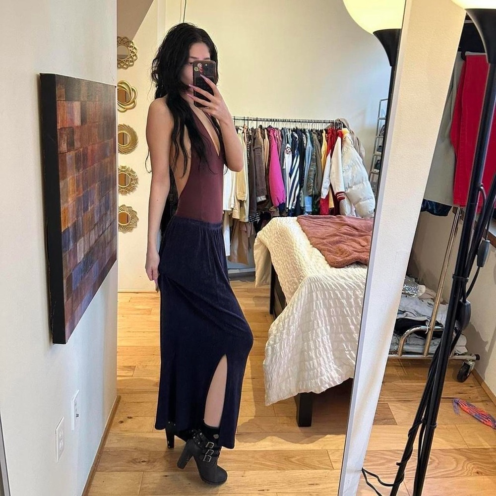 Chico's Deep Navy Maxi Skirt - Picture 2 of 5
